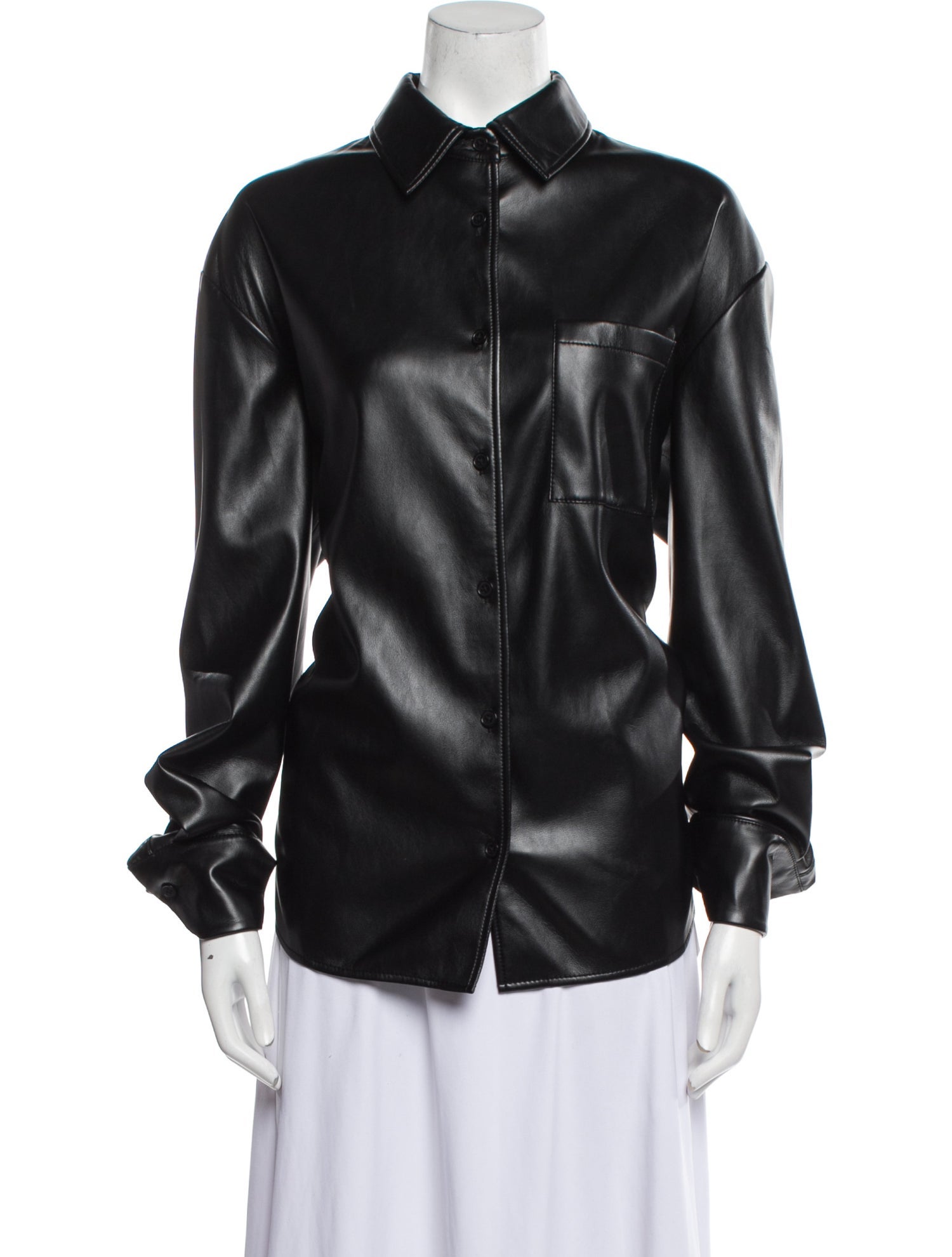 The Frankie Shop Faux Leather Evening Jacket